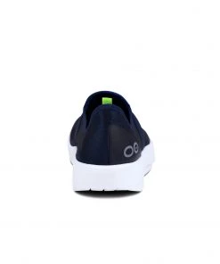 'OOFOS' Women's OOmg Fibre Low Slip On - White / Navy 14 'OOFOS' Women's OOmg Fibre Low Slip On - White / Navy