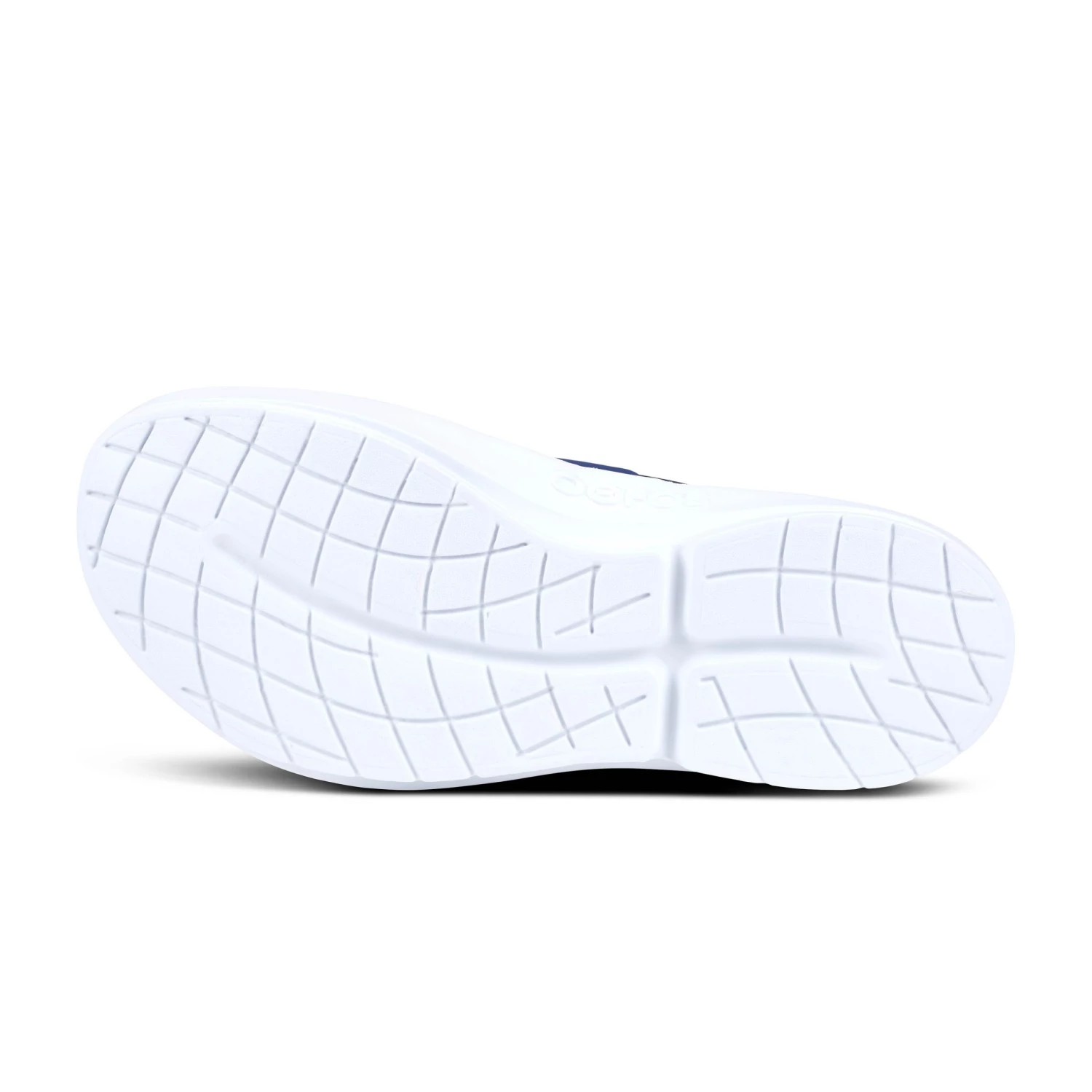 'OOFOS' Women's OOmg Fibre Low Slip On - White / Navy 5 'OOFOS' Women's OOmg Fibre Low Slip On - White / Navy
