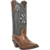 'Laredo' Women's 12" Passion Flower Western Narrow Square Toe - Cognac / Blue 1 'Laredo' Women's 12" Passion Flower Western Narrow Square Toe - Cognac / Blue