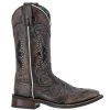 'Laredo' Women's 11" Spellbound Western Square Toe - Blacktan