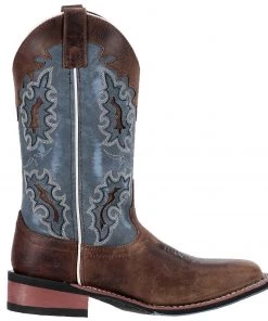'Laredo' Women's 11" Isla Western Square Toe - Tan / Blue Denim