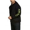 'Ariat' Men's Rebar Graphic Hoodie - Black / Lime