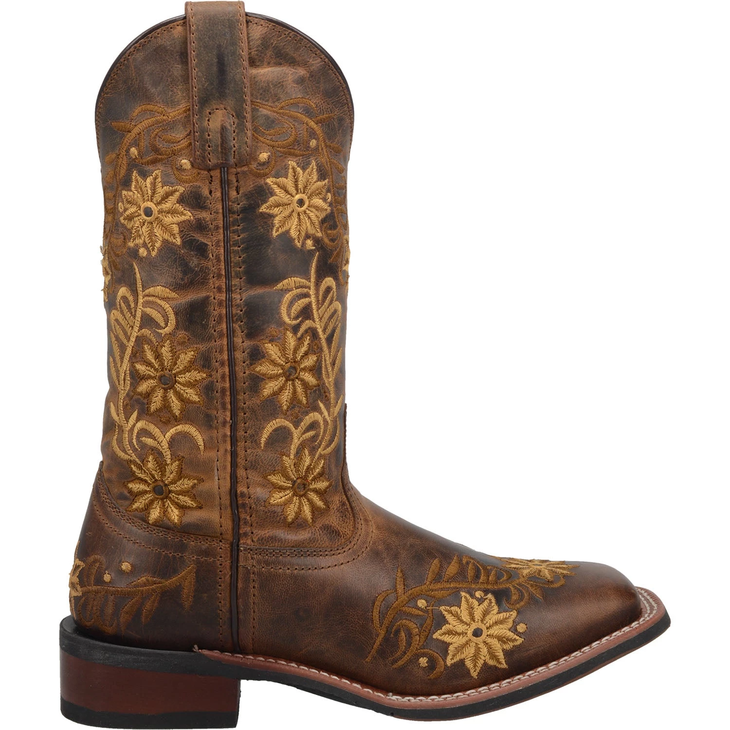 'Laredo' Women's 11" Secret Garden Western Square Toe - Brown 3 'Laredo' Women's 11" Secret Garden Western Square Toe - Brown