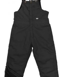 'KEY' Men's Insulated Duck Bibs - Black