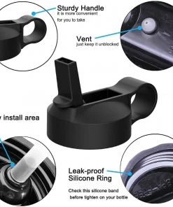 'Wyld Gear' Mag Flask Straw Lid - Black