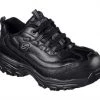 'Skechers' Women's D'Lite Slip Resistant-Pooler Alloy Toe Shoe - Black