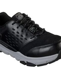 'Skechers' - Men's Soven EH Alloy Safety Toe - Black / Gray