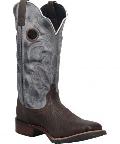 'Laredo' Men's 13" Taylor Western Square Toe - Chocolate / Blue