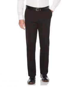 Men 'Savane' Flat Front Stretch Chino - Black