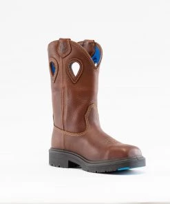 'Steel Blue' Men's Blue Heeler Western Square Toe EH WP Steel Toe - Oak