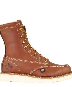 'Thorogood' Men's 8" American Heritage Moc Toe Maxwear Wedge Soft Toe - Brown / Tan