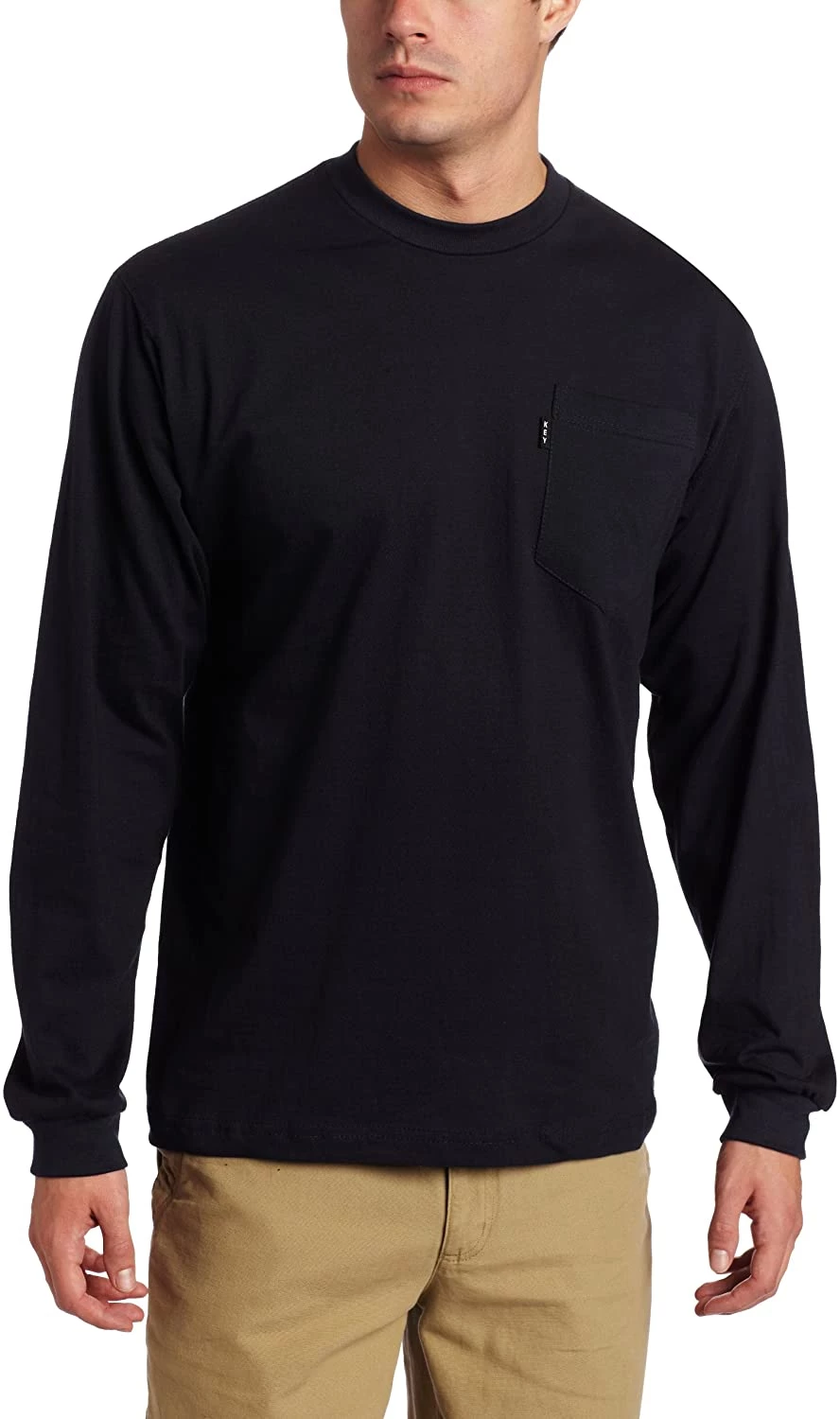 'KEY' Men's Heavyweight Pocket T-Shirt - Black 3 'KEY' Men's Heavyweight Pocket T-Shirt - Black