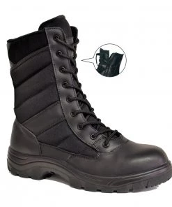 'Work Zone' Men's 8" Side Zip Tactical EH Soft Toe - Black
