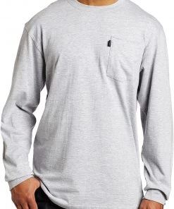 'KEY' Men's Heavyweight Pocket T-Shirt - Heather Grey