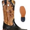 'Boulet' Men's Western Square Toe - Black/Tan