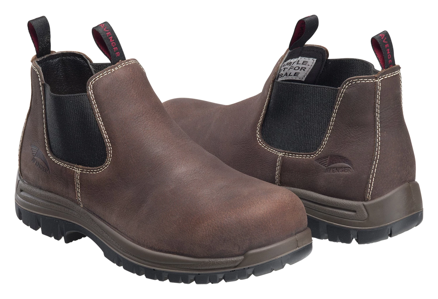 'Avenger' Men's 4" Foreman Romeo EH SR Comp Toe Pull On - Brown 7 'Avenger' Men's 4" Foreman Romeo EH SR Comp Toe Pull On - Brown