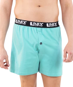 'Lazy One' Men's Gas Station Boxer - Aqua Blue