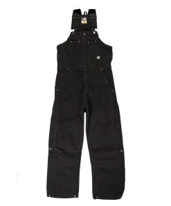 'Berne' Men's Highland Original Washed Insulated Bib Overall - Black