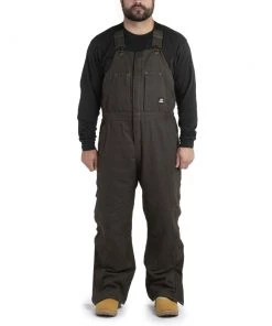 'Berne' Men's Highland Original Washed Insulated Bib Overall - Bark