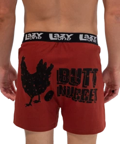 'Lazy One' Men's Butt Nugget Boxer - Brick Red