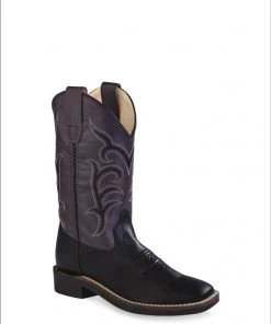 Kids 'Old West' Child's Western Square Toe - Black / Grey