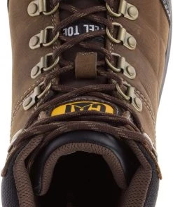 'Caterpillar' Men's 6" Threshold WP, EH, Steel Toe - Brown / Black 10 'Caterpillar' Men's 6