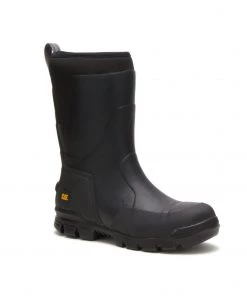 'Caterpillar' Unisex 11" Stormers EH Steel Toe Rubber Boot - Black