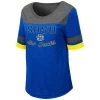 Colosseum 'SDSU' Women's Romantic Tee - Blue / Heather Grey / Yellow