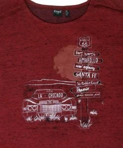 'Cruel Denim' Women's L/S Pullover Sweatshirt - Heather Red