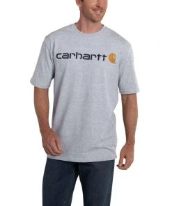 'Carhartt' Men's Heavyweight Logo T-Shirt - Heather Gray
