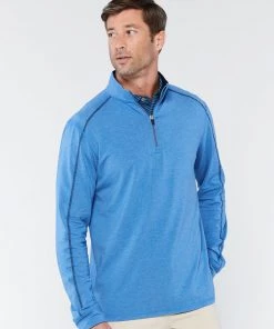 TASC Performance 'TASC' Men's Carrollton 1/4 Zip Tee - Riverside Heather