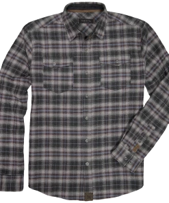 'Dakota Grizzly' Men's Riley Snap Front Flannel - Shadow
