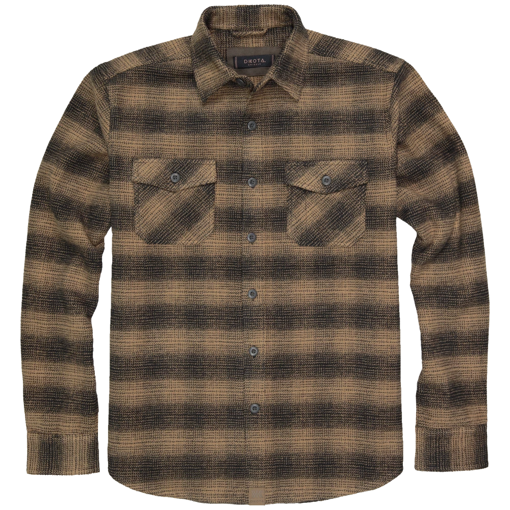 'Dakota Grizzly' Men's Briggs Flannel Button Down - Barley 3 'Dakota Grizzly' Men's Briggs Flannel Button Down - Barley