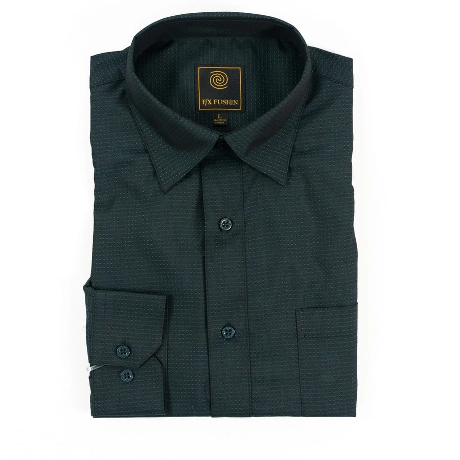 FX Fusion 'F/X Fusion' Men's Micro Dot Tonal Button Front - Emerald 3 FX Fusion 'F/X Fusion' Men's Micro Dot Tonal Button Front - Emerald
