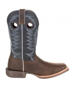 'Durango' Men's 12" Rebel Proâ„¢ Denim Blue Western Square Toe - Brown / Denim