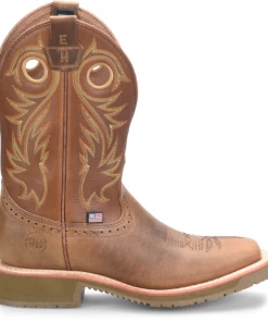 'Double H' Men's 11" Andrew EH Western Wide Square Toe Roper - Tan