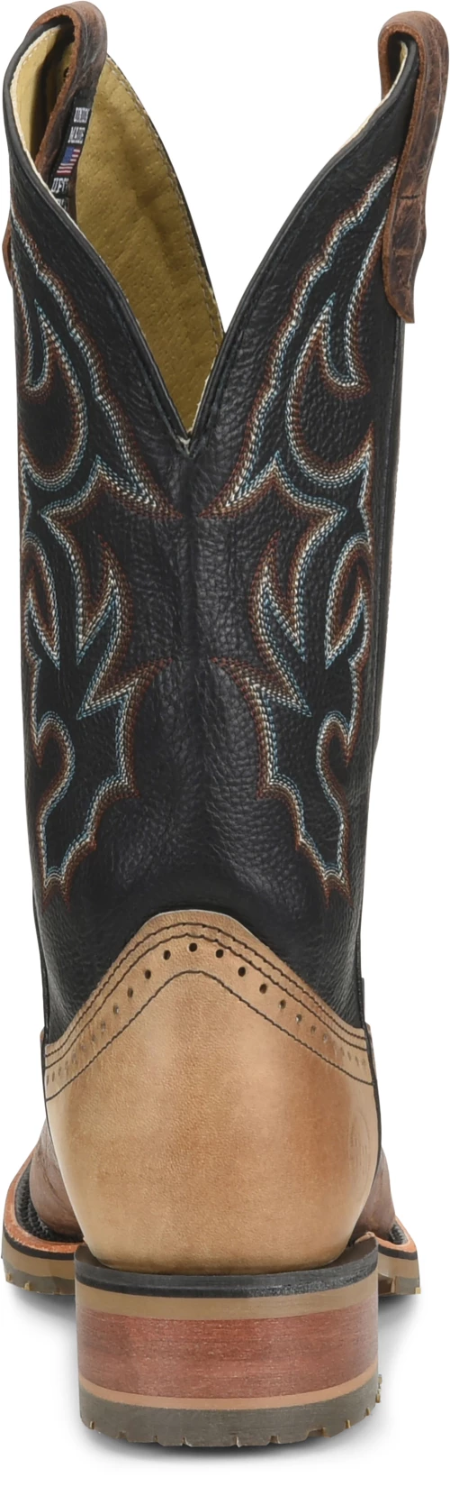 'Double H' Men's 12" Grissom SR Square Toe I.C.E. ™ Roper - Kenia Cognac / Summer Tan / Black 7 'Double H' Men's 12" Grissom SR Square Toe I.C.E. ™ Roper - Kenia Cognac / Summer Tan / Black