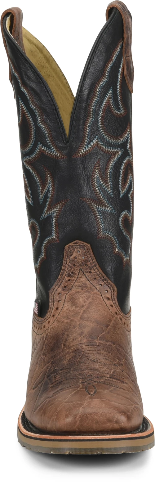 'Double H' Men's 12" Grissom SR Square Toe I.C.E. ™ Roper - Kenia Cognac / Summer Tan / Black 6 'Double H' Men's 12" Grissom SR Square Toe I.C.E. ™ Roper - Kenia Cognac / Summer Tan / Black