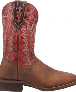 Dan Post Boot Co 'Dan Post' Men's 11" Killeen Western Square Toe - Tan / Red