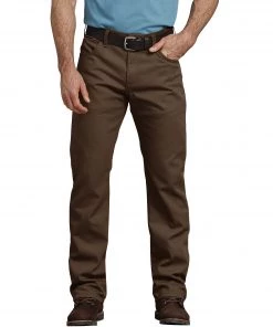 'Dickies' Flex Tough Max Duck 5 Pocket - Stonewashed Timber Brown Men