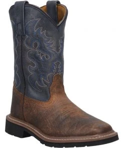 Dan Post Boot Co 'Dan Post' Kids' 8" Brantley Western - Brown / Blue