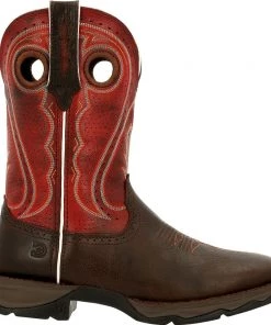 'Durango' Women's 11" LADY REBEL Square Toe - Dark Chestnut And Crimson