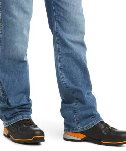 'Ariat' Men's Rebar M4 Relaxed DuraStretch Boot Cut - Blue Haze