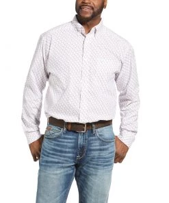 'Ariat' Men's Inman Classic Fit Button Down - White / Multi