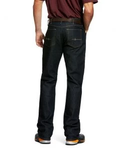 'Ariat' Men's Rebar M4 DuraStretch Flannel Lined - Rinse