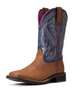 'Ariat' Women's 10" Azalea Western Square Toe - Blue / Brown