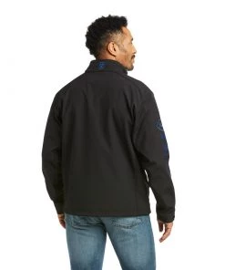 'Ariat' Men's Logo 2.0 Softshell Jacket - Black / Cobalt