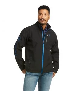 'Ariat' Men's Logo 2.0 Softshell Jacket - Black / Cobalt