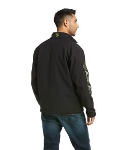 'Ariat' Men's Logo 2.0 Softshell Jacket - Black / Grey Camo