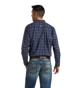 'Ariat' Men's Pro Series Shep Stretch Classic Button Down - Naval Base